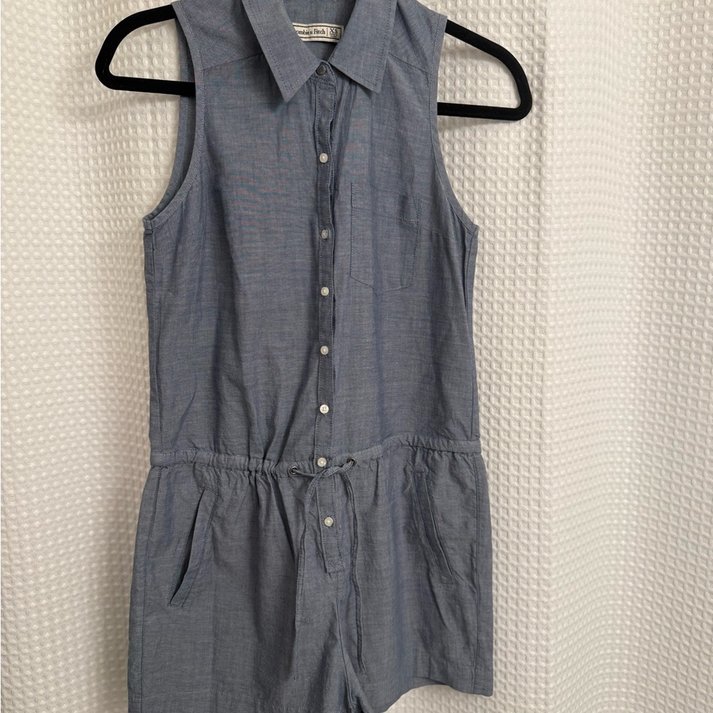 Abercrombie & Fitch Light Blue Collared Jumper